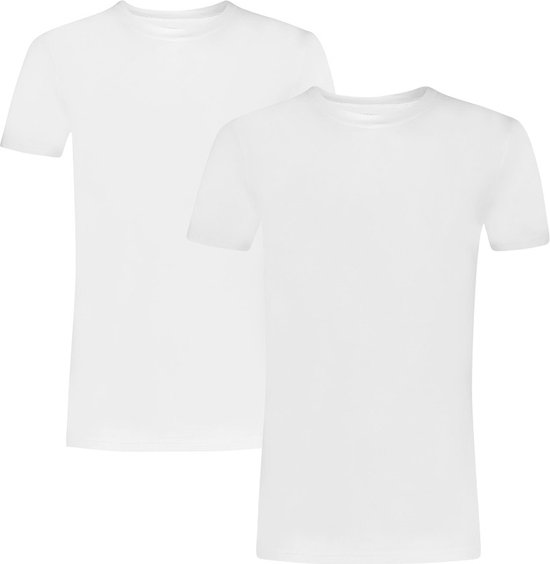 Basics t-shirt high neck wit 2 pack voor Heren | Maat XXL