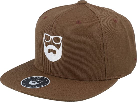 Hatstore- Logo Light Brown Snapback - Bearded Man Cap