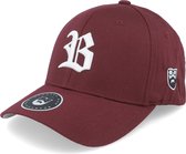 Hatstore- Old English B White On Maroon Flexfit - Bearded Man Cap