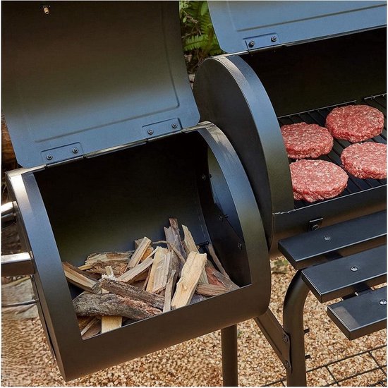 Vaggan Smoker Houtskoolbarbecue - Cilinder Rookoven -Barbecue Smoker - Houtskool Rookoven - Verrijdbare BBQ -118 x 53 x 102 cm- Gegalvaniseerd Staal - Thermometer van Vaggan — afbeelding 2