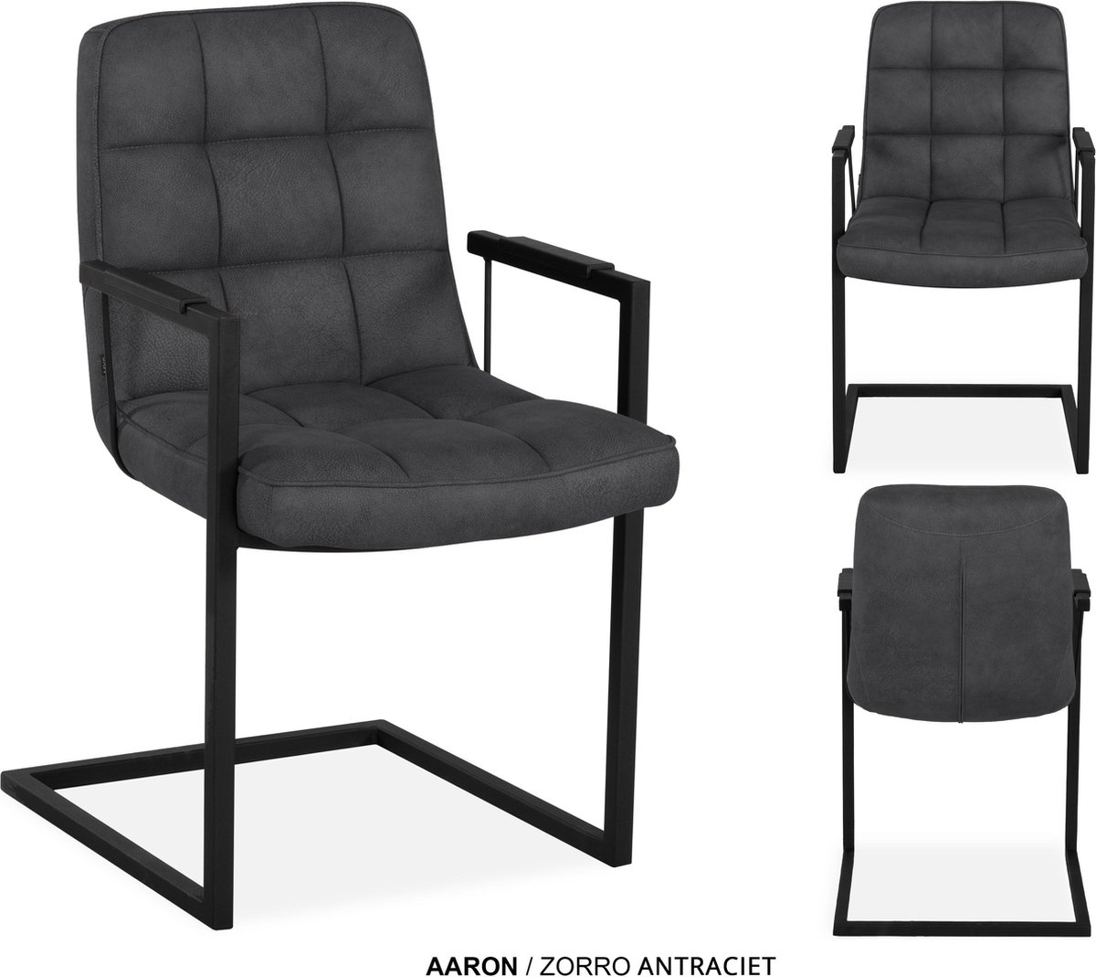 MX Sofa Eetkamer stoel Aaron | kleur: Antraciet