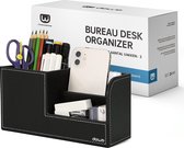 DOWO® - Bureau Desk Organizer - Pennenhouder - PU leer - Bureau Accessoires - Pennenbakje - Make Up Organizer - Zwart