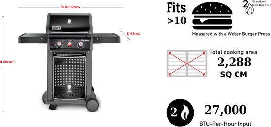 BBQ WEBER 1500300 Spirit E-220S Classic GBS Black