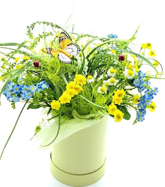 Kunstbloemen boeket-Zijden boeket-Nepbloemen-Flowerbox-Cadeau moeder-Verjaardag cadeau, vriendin, collega
