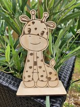Uniek geboortekaartje hout Giraf - 10 stuks