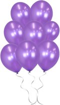 LUQ - Luxe Metallic Paarse Helium Ballonnen - 50 stuks - Verjaardag Versiering - Decoratie - Feest Ballon Paars Latex