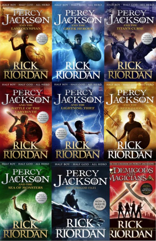 Foto: Percy jackson collection 9 books set by rick riordan demigods and magicians greek gods