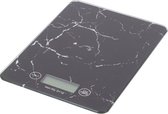 Elektronische keukenweegschaal - Glas - Marmer - Zwart - Tot 5 KG - Incl Batterijen