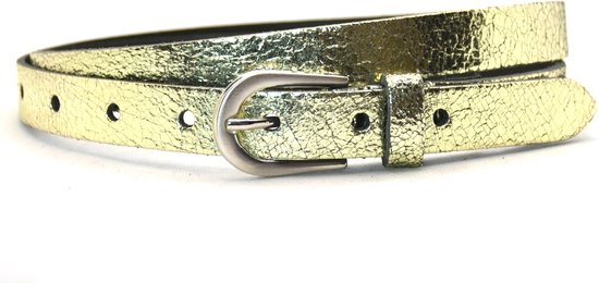 Petrol industries Plus Size metallic leren riem goudkleurig