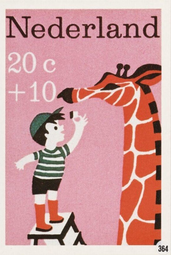 Cartes postales (nostalgiques) avec images de timbres pour enfants 1967
