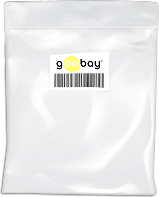 Doorzichtige verpakking met Goobay logo en barcode.