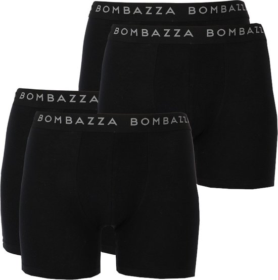 Bombazza - Heren Onderbroeken 4-Pack - Katoen - Boxershort - Zwart - Maat M