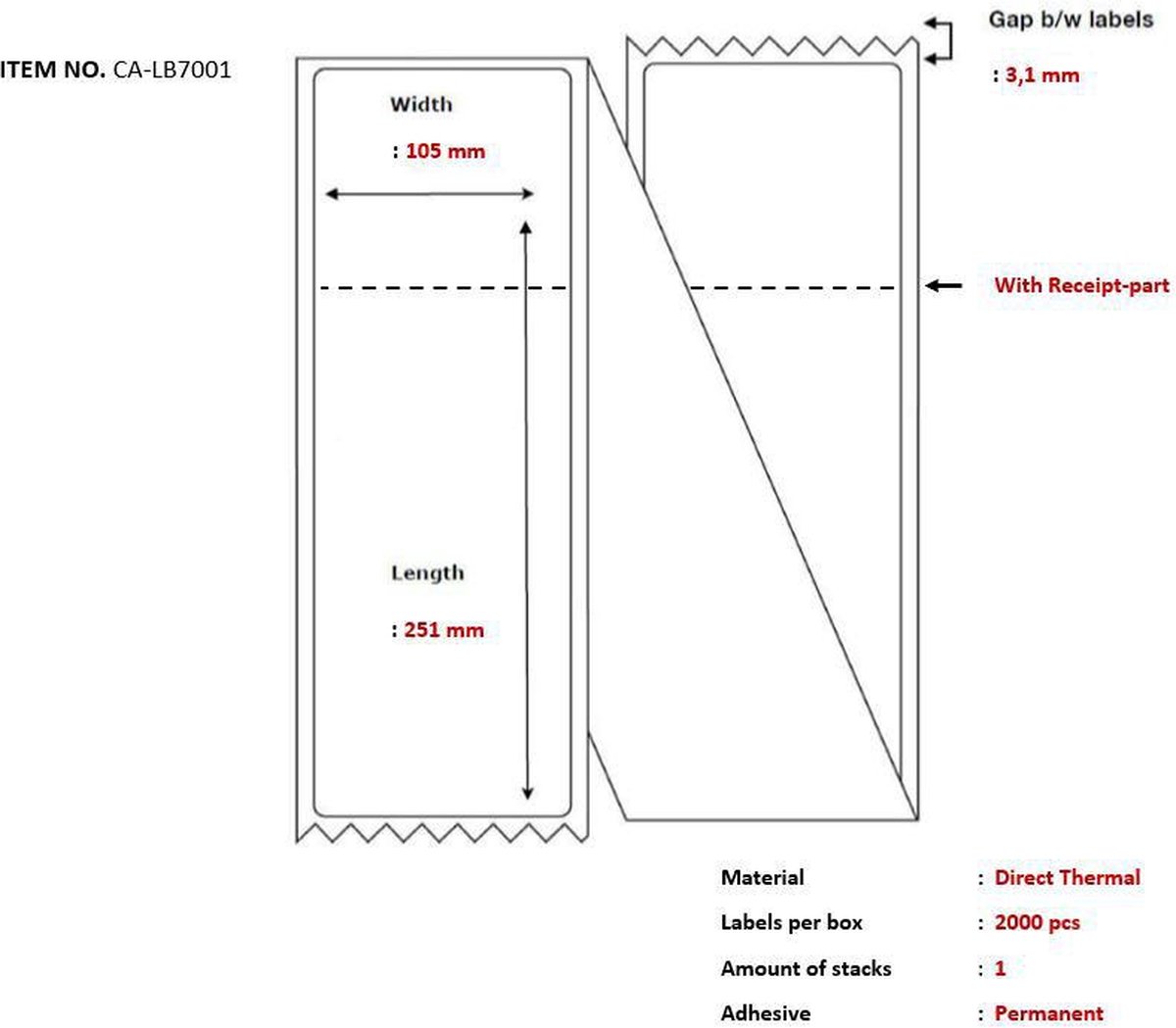 Capture CA-LB7001 printeretiket