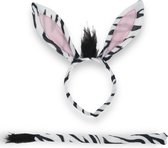 Ensemble d'habillage Zebra – Complet avec diadème, oreilles et Staart