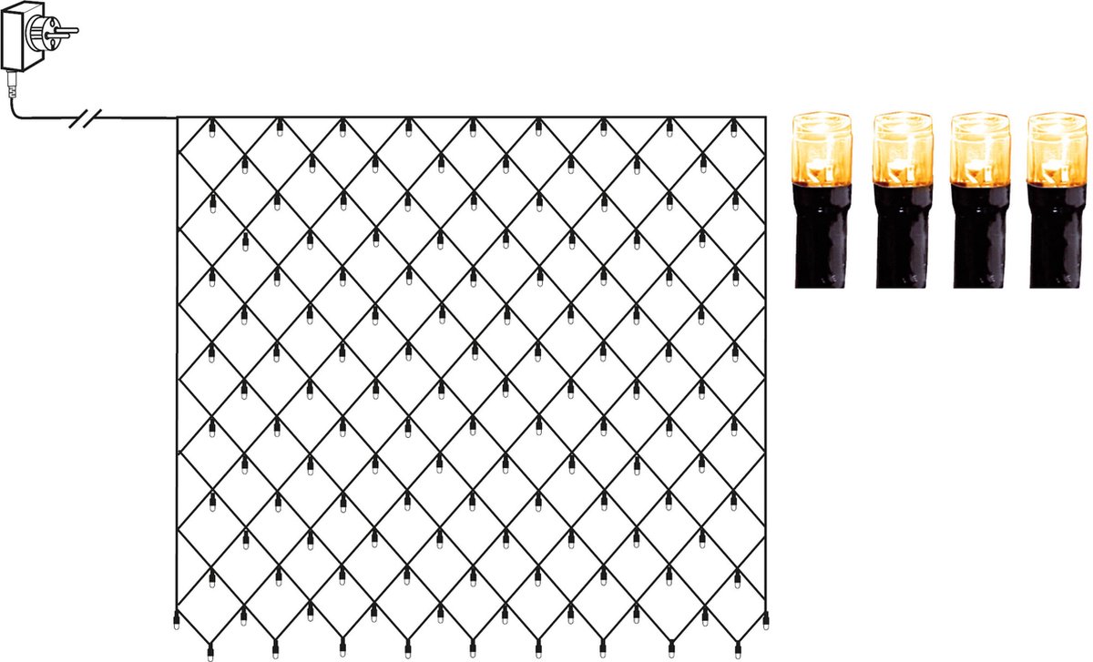 Star Trading LED-lichtnet 'Shigo', warm wit, buiten, 2x2m