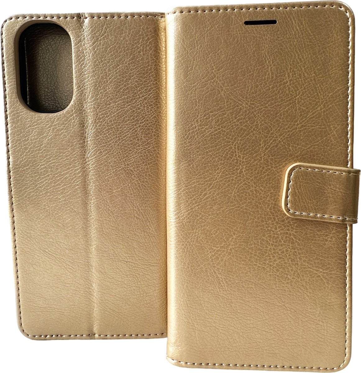 Bookcase Goud Geschikt voor Motorola Moto E32 / E32s - portemonnee hoesje - ZT Accessoires