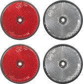 ProPlus Reflector Set - 4 stuks - 2x rood - 2x wit - schroefbevestiging - 60 mm - rond