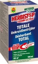 Herbistop Ultra Alle Oppervlakken - ultra geconcentreerde onkruidbestijder - ook tegen mos - snelle werking 3 uur - doosje 500 ml (222 m²)