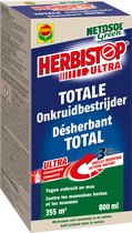 Herbistop Ultra Alle Oppervlakken - ultra geconcentreerde onkruidbestijder - ook tegen mos - snelle werking 3 uur - doos 800 ml (355 m²)