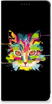 Smartphone Hoesje Geschikt voor Samsung Galaxy A05s Wallet Case Leuke Verjaardagscadeaus Cat Color