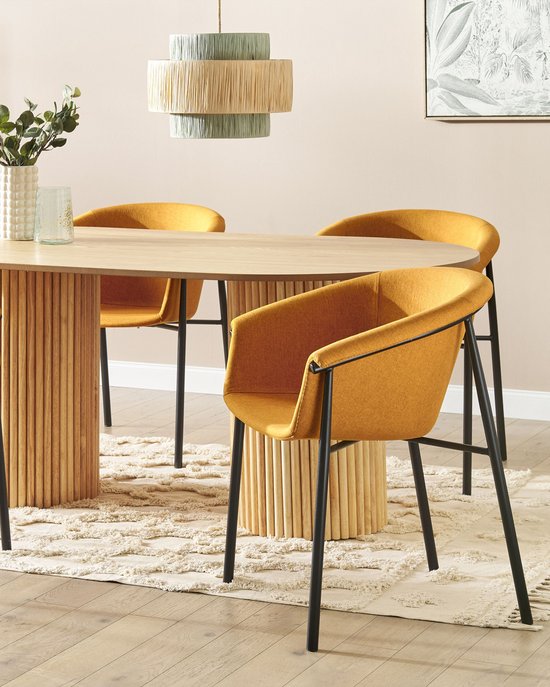 AMES - Chaise de salle à manger lot de 2 - Oranje - Polyester