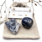 Pierre de naissance d'octobre - Sac combiné sodalite - pierres précieuses - cristaux - anniversaire - cadeau pour lui - porte-bonheur - cadeau boîte aux lettres - amitié