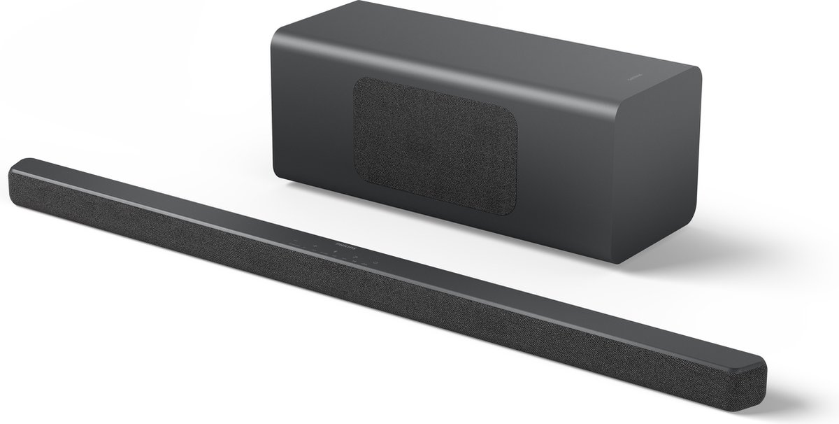 Afbeelding 2 van Philips TAB6309 Soundbar 2.1 met draadloze subwoofer - 2.1-kanaals 320W, DTS Virtual X, Bluetooth 5.4, HDMI ARC, optische aansluiting en USB-connectiviteit - Donkergrijs