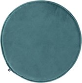 Kave Home - Rimca rond stoelkussen fluweel turquoise Ø 35 cm
