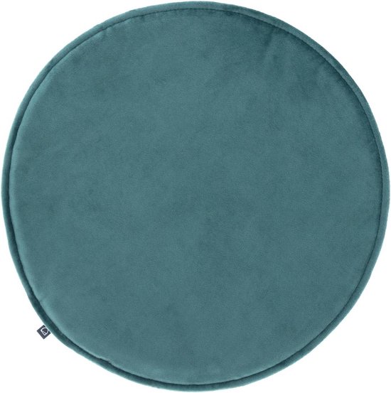 Kave Home - Coussin de chaise rond Rimca velours turquoise Ø 35 cm
