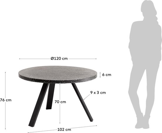 Kave Home - Tafel Shanelle Ø 120 cm zwart