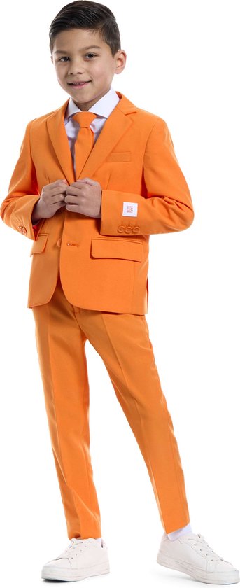 OppoSuits The Orange - Jongens Pak - Carnavalskleding - Koningsdag En Nederland - Oranje - Maat EU 110/116