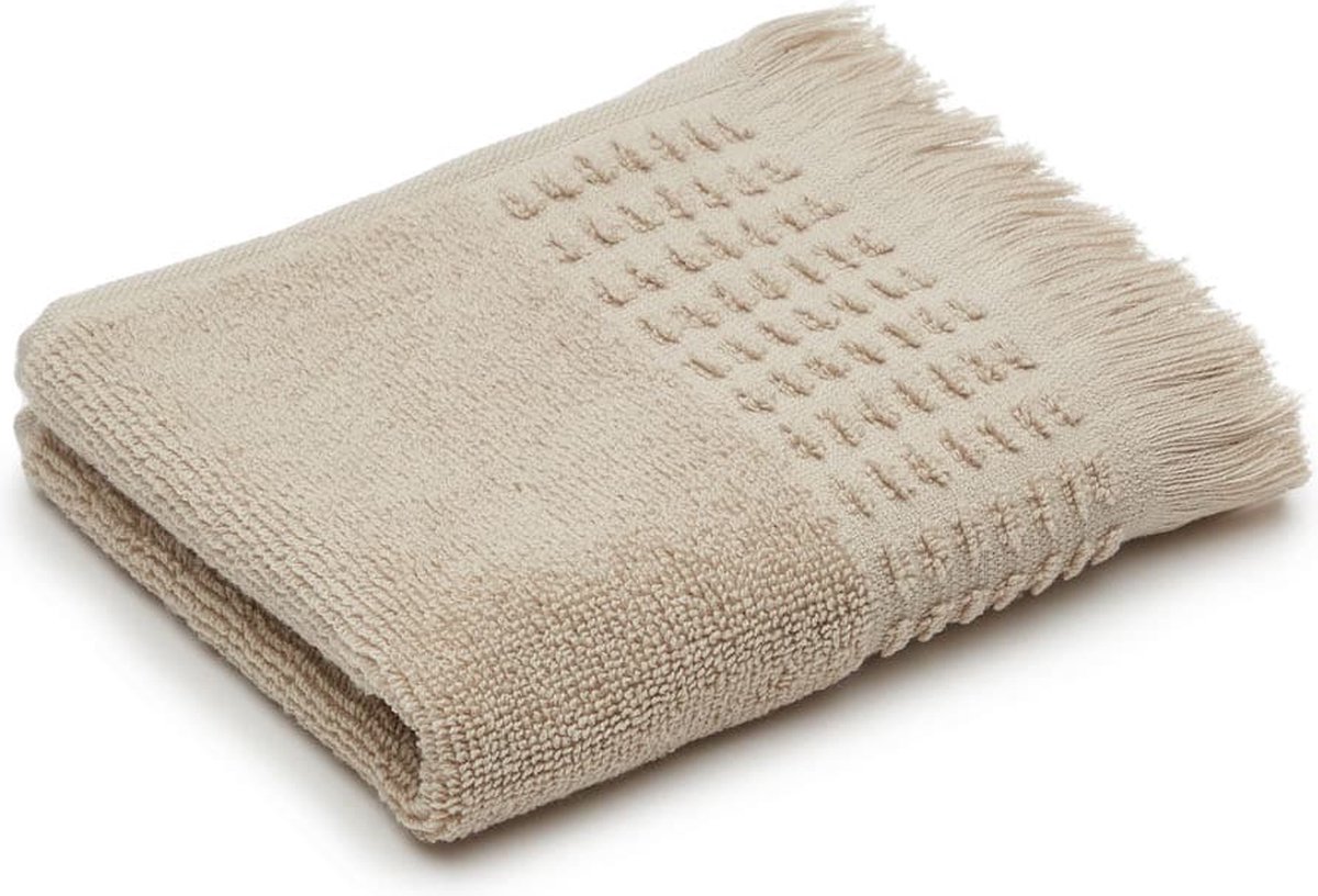 Kave Home - Veta kleine handdoek van 100% katoen in beige 30 x 50 cm
