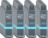 Dove Men Deodorant Spray Clean Comfort 150 ml - Voordeelverpakking 24 stuks