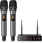 TONOR Professionele Dual UHF Draadloze Karaoke Microfoon Set