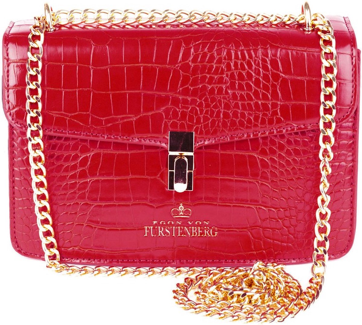 Egon von Furstenberg Crossbody Tas - Rood met gouden Ketting