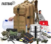 Fastbag® - Survivalpakket - Noodpakket - Uitgebreide rampenrugzak & survivalset - 106 items inclusief EHBO - Model: Fastbag® Efficient