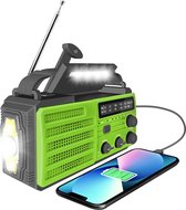 Noodradio op Zonne-Energie 8000MAH Hand Crank AM/FM Oplaadbaar met Zaklamp - Motion Sensor - Leeslampje - Dubbele USB-telefoonlader - SOS Survival