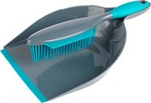 rubberen bezem LA069351EU Pet Plus+ Cleaning Set with Rubber Bristles, Towel Set with Rubber Scraper, Absorbs Dust, Hair and Dirt, Compact Design, Grey/Turquoise