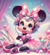 Diamond painting Minnie Mouse 40x40 ronde steentjes