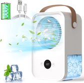 Draagbare Airconditioner met Aromatherapie - 4in1 - Mini Airco - Ventilator met Luchtbevochtiger Sproeifunctie met 4 Standen - 4000mAH