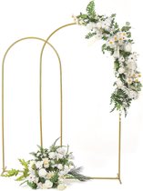 Metalen bruiloftsboog, achtergrond, standaard, 2 stuks, goud, trouwboog, set voor verjaardag, feest, ceremonie, ballonnenboogdecoratie