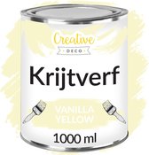Creative Deco 1000 ml Vanillegeel Krijt-Verf | Mat en Wasbaar | Perfect voor Renovatie, Decoratie en Decoupage van Meubels | Egen en Gradient Effect Mogelijk