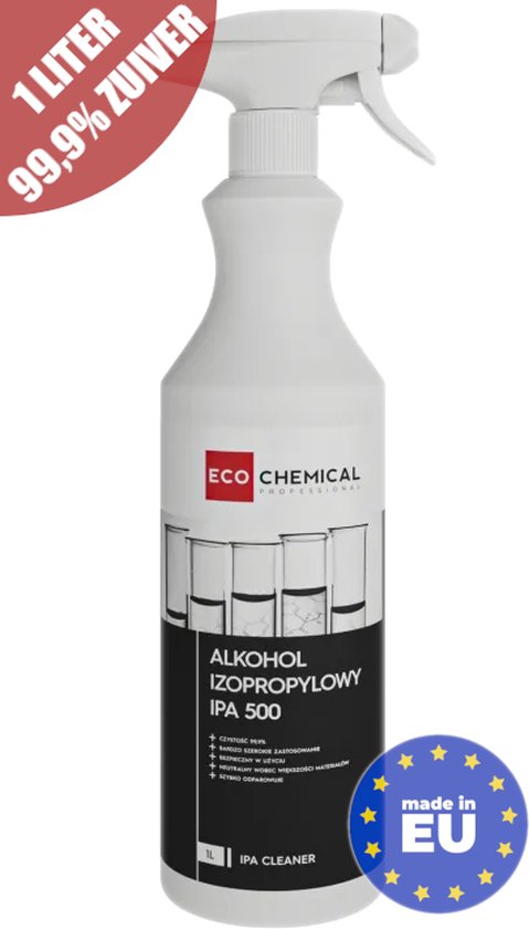 Isopropyl Alcohol 99% Zuiver - 1 Liter - Verstuiver Sprayfles - MADE IN EU - IPA - Isopropanol - Ruitenreiniger - Allesreiniger