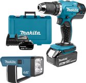 Makita DDF453RFE Perceuse sans fil 18 Volts + 2 batteries 3Ah plus Makita DEADML186 - Lampe de poche LED à batterie 18 Volts