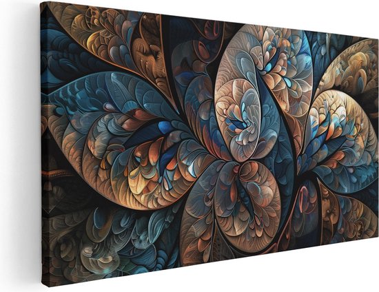 Artaza Canvas Schilderij Abstract Beeld van een Bloem - 100x50 - Muurdecoratie - Foto Op Canvas - Canvas Print