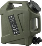 Watertank Jerrycan 12 Liter voor Outdoor Camping - Groen - BPA-vrij - Legerstijl