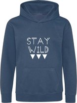 Be Friends Hoodie - Stay wild - Kinderen - Blauw - Maat 1-2 jaar