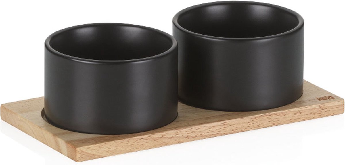 Schaaltjes,Kommen, Set van 2 Stuks, 10 cm, Keramiek, Hout - Kela | Gunten