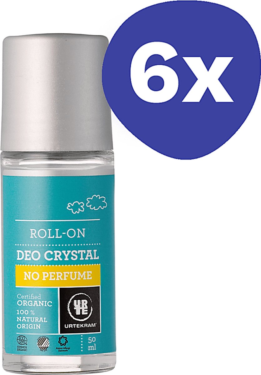 Goedkoopste Urtekram Deoroller Parfumvrij Crystal (6x 50ml