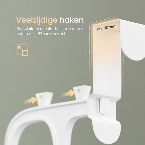O'DADDY® Schoenenrek - Schoenenkast - Schoenenrek wit - Schoenenrek deur - Schoenenrek hangend - Hangend schoenenrek - Deur schoenenrek - Hangend schoenenrek deur - Geschikt voor elke deur - 20 x 51 x 182 cm